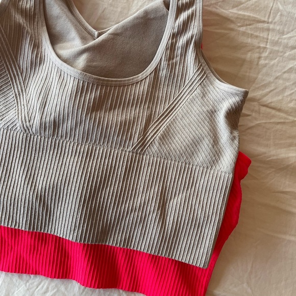 NWT Pro-Fit Seamless Ribbed Bra Top 2-Pack (Large) Pink & Taupe - Picture 8 of 12